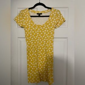 Yellow floral mini dress